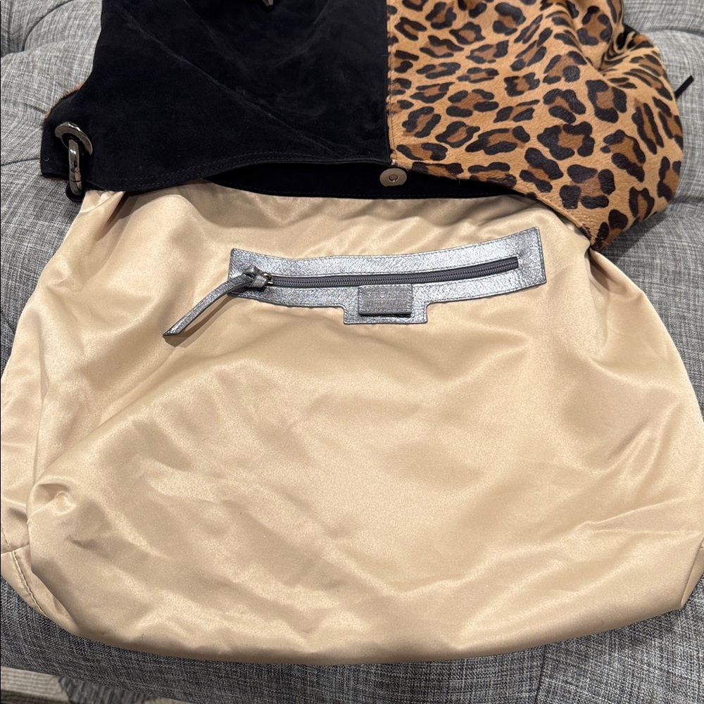 Stuart Weitzman Bag Calf Hair Leopard Print and Black Suede Large Hobo - Picture 13 of 17